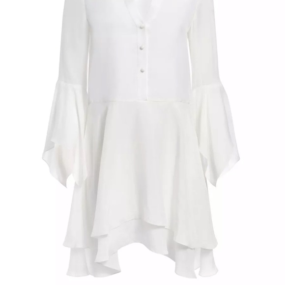 Alice + Olivia Priscilla white button down mini dress size 2 - Picture 3 of 9
